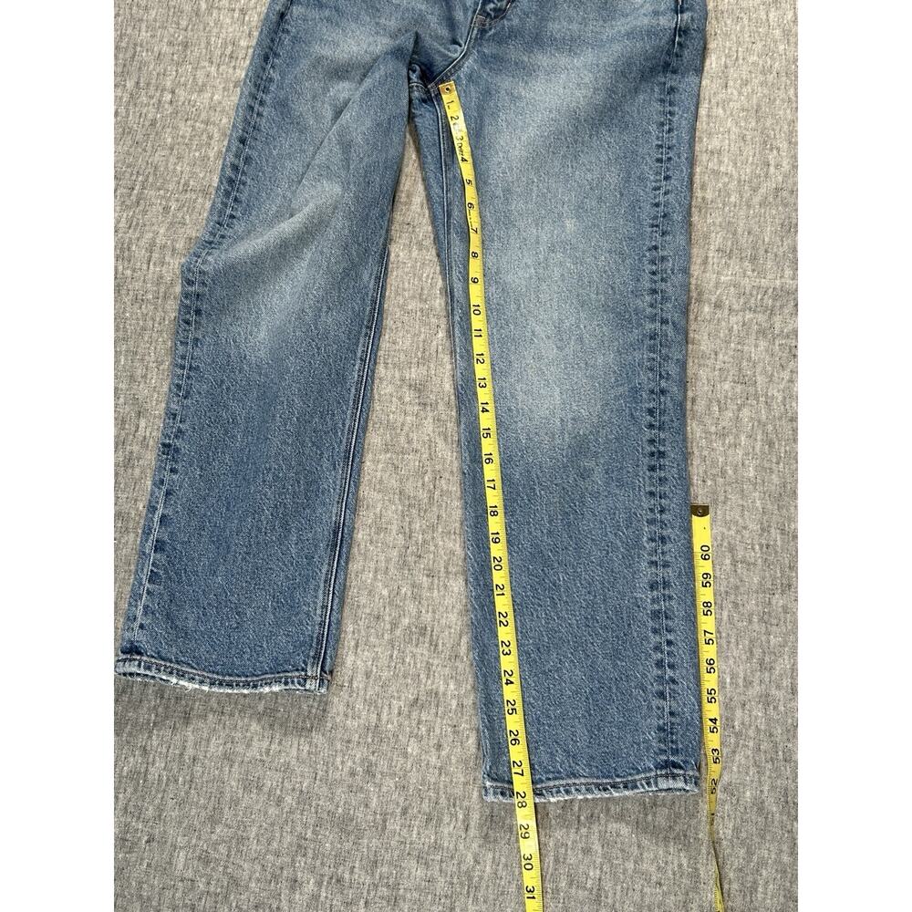 American Eagle Jeans Womens 8 Blue Denim Stretch Straight High Rise Medium Wash - Picture 11 of 16